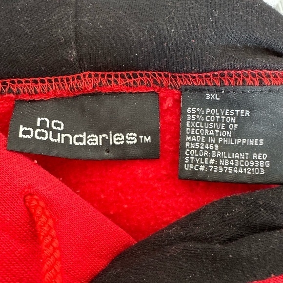 No boundaries Sweatshirt Y2k Hoodie Streetwear Hip Hop JNCO Graphic Print 3XL - Picture 4 of 6